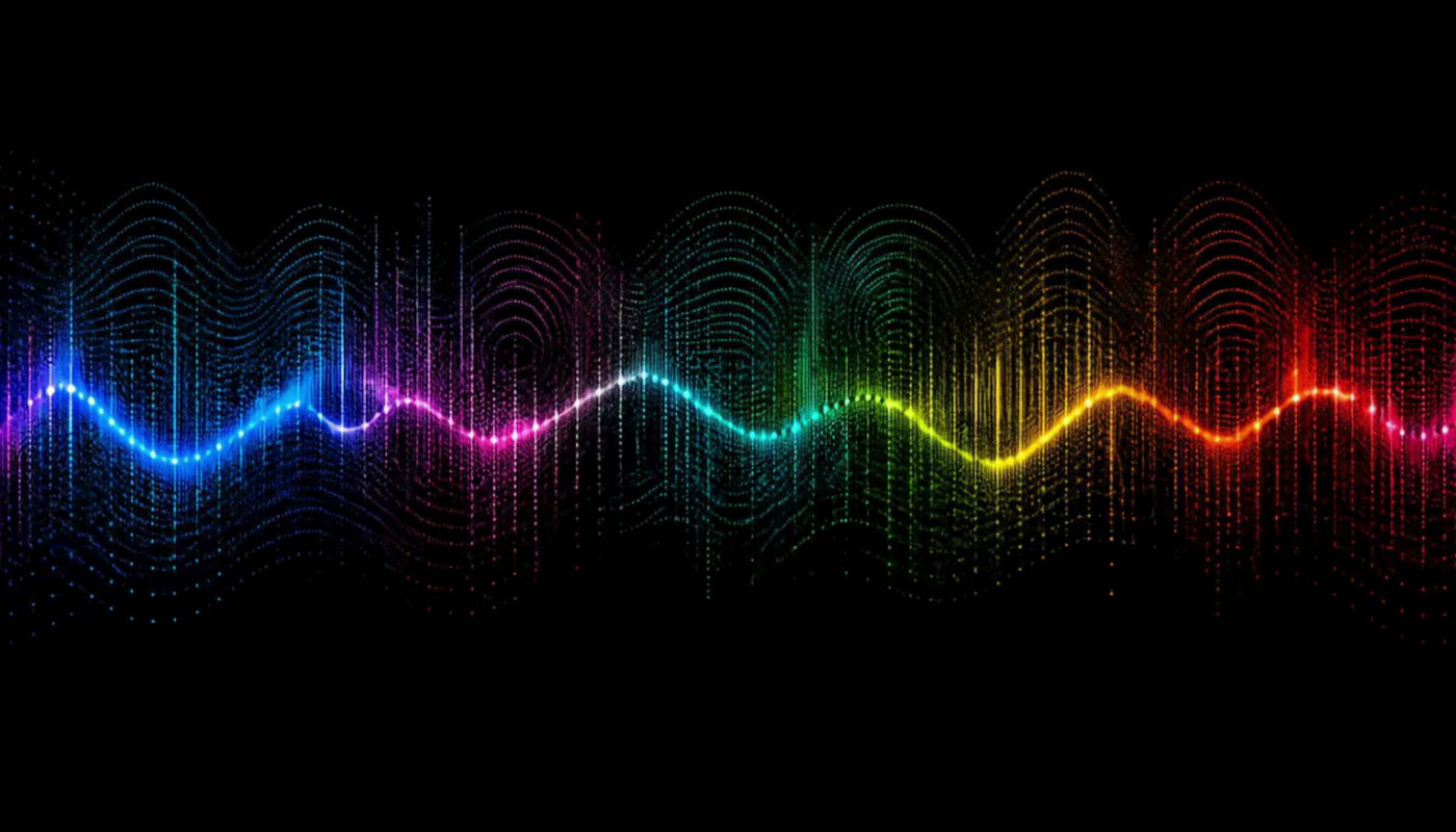 Colorful audio waveform for Mondo.NYC
